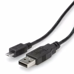 ROLINE Câble USB 2.0, USB A mâle - Micro USB B mâle 3,0m, 3 m, USB A, Micro-USB B, USB 2.0, Mâle/Mâle, Noir