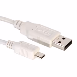 Value Câble USB 2.0, USB A mâle - Micro USB B mâle 3,0m, Blanc, 3 mm