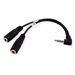 ROLINE Adaptateur 3,5mm 4pôles (1x M, 2x F), 3,5mm, Mâle, 2 x 3.5mm, Femelle, 0,15 m, Noir