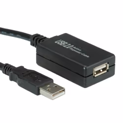 Value USB Prolongation active 2.0 avec Repeater 12m, 12 m, USB A, USB A, USB 2.0, Mâle/Femelle, Noir