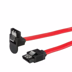 ROLINE Câble SATA 6.0 Gbit/s interne avec attache, coudé 1,0 m, 1 m, SATA III, SATA 7-pin, SATA 7-pin, Mâle/Mâle, Noir, Rouge