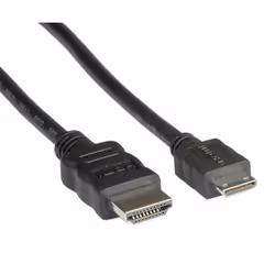 Value Câble HDMI High Speed avec Ethernet, HDMI M - Mini HDMI M 2,0m, 2 m, HDMI Type A (Standard), HDMI Type C (Mini), Noir