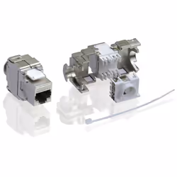 Value Keystone Cat.6a, RJ-45, blindé, sans outil, Argent