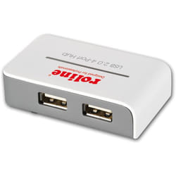 ROLINE Hub USB 2.0 "Black and White", 4 ports, avec alimentation