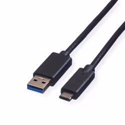ROLINE Câble USB 3.1, A-C, M/M 0,5 m, 0,5 m, USB A, USB C, USB 3.2 Gen 1 (3.1 Gen 1), 5000 Mbit/s, Noir