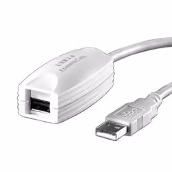 Value Prolongateur USB 2.0 blanc 5m, 5 m, USB A, USB A, USB 2.0, Mâle/Mâle, Blanc