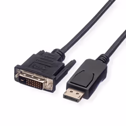 Value Câble DisplayPort DP M - DVI(24+1) M, LSOH 3,0m, 3 m, DisplayPort, DVI-D, Mâle, Femelle, Droit