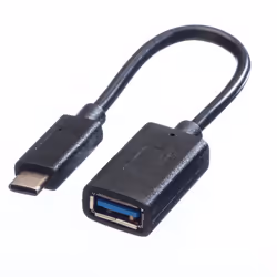 VALUE Câble USB 3.1, USB 3.1 Type C - A, M/F 0,15 m, 0,15 m, USB C, USB A, USB 3.2 Gen 2 (3.1 Gen 2), 10000 Mbit/s, Noir