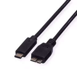 ROLINE Câble USB 3.1, C-Micro B, M/M 0,5m, 0,5 m, USB C, Micro-USB B, USB 3.2 Gen 1 (3.1 Gen 1), 5000 Mbit/s, Noir
