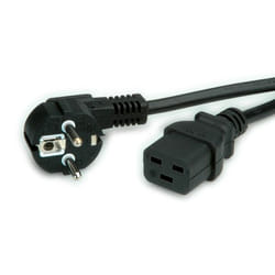 Value 19.99.1552 câble électrique Noir 2 m CEE7/7 Coupleur C19