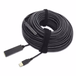 Value 12991111, 30 m, USB A, USB A, USB 2.0, Mâle/Femelle, Noir
