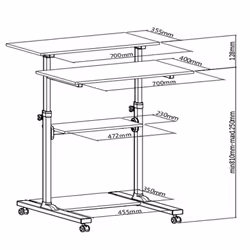 ROLINE 17.02.1547 support et équerre de station de travail/PC tout en un 60 kg Aluminium, Noir - Vue supplémentaire 4