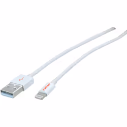 ROLINE USB 0.15 m, 0,15 m, Lightning, USB A, Blanc, Droit, Droit