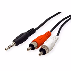 ROLINE Câble 3,5mm / 2x RCA M 5m, 3,5mm, Mâle, 2 x RCA, Mâle, 5 m, Noir