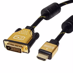 ROLINE 11.04.5896, 1,5 m, HDMI Type A (Standard), DVI-D, Mâle, Mâle, Droit