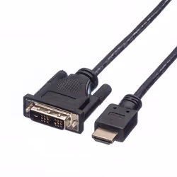 ROLINE 11.04.5516, 1,5 m, HDMI Type A (Standard), DVI-D, Mâle, Mâle, Droit