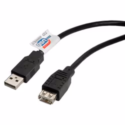 ROLINE Câble USB 2.0 Type A-A, M/F 0,8m, 0,8 m, USB A, USB A, USB 2.0, Mâle/Femelle, Noir