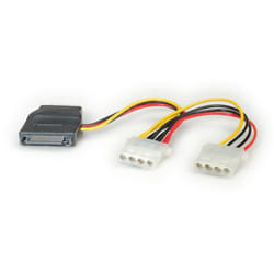 ROLINE Câble adaptateur en Y, S-ATA / 3x 4 pôles HDD