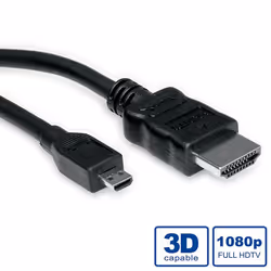 Value Câble HDMI High Speed avec Ethernet, HDMI A M - HDMI D M 2,0m