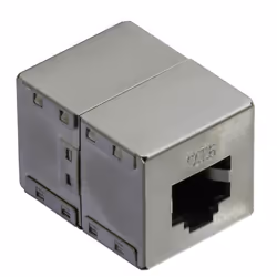 Value Coupleur RJ-45 blindé, Cat. 6, RJ-45, Argent, Métal
