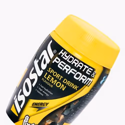 Isostar Hydrate & Perform, Boisson pour le sport, Boisson instantanée, Poudre, Bouteille en verre, Citron, Isotonique