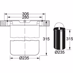 Franke Inset E12 12 L Rond Vert, Acier inoxydable