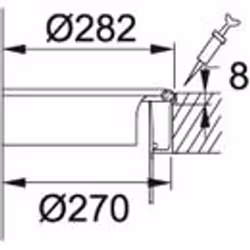 Franke Flush-M F12 12 L Rond Vert, Acier inoxydable
