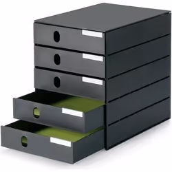 Styro styroval pro, Polystyrène, Noir, A4, 5 tiroir(s), 243 mm, 4,9 cm