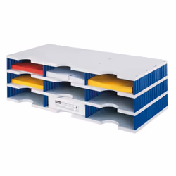 Styro styrodoc trio, Polystyrol, Bleu, Gris, 9 tiroir(s), 723 mm, 223 mm, 331 mm
