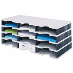 Styro styrodoc trio, Polystyrol, Bleu, Gris, 12 tiroir(s), 723 mm, 293 mm, 331 mm