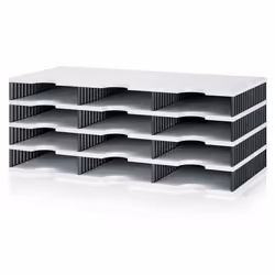 Styro styrodoc trio, Polystyrol, Noir, Gris, 12 tiroir(s), 723 mm, 293 mm, 331 mm