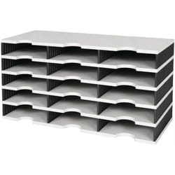 Casier de tri Trio 15 compartiments H363xl723xP331 mm polystyrène gris/noir