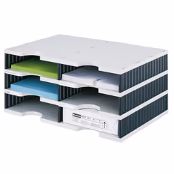 Styro styrodoc duo, Polystyrol, Noir, Gris, 6 tiroir(s), 485 mm, 223 mm, 331 mm