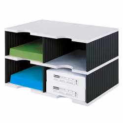 Styro styrodoc duo, Polystyrol, Noir, Gris, 4 tiroir(s), 485 mm, 293 mm, 331 mm