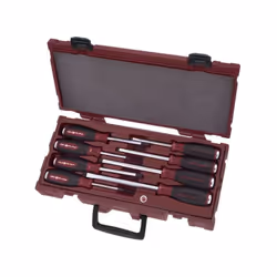 Comprend 4 tournevis plats, 2 Phillips, 2 Pozidriv Lame traversante Pointe Black-Point extra-dure