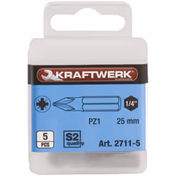 Caractéristiques :Embout cruciforme pour vis Pozidriv Caractéristiques techniques: Couleur: Chrome matPoids du produit: 0,029 ...