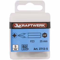 Caractéristiques :Embout cruciforme pour vis Pozidriv Caractéristiques techniques: Couleur: Chrome matPoids du produit: 0,029 ...