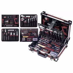 Coffret d'outils Pro-Line 1/4 + 3/8" KRAFTWERK 151 pièces - 3946" - Valise d'outils professionnelle en aluminium, avec protec ...