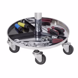 KRAFTWERK 3984 tabouret en forme de selle Siège rembourré Noir Chrome Roues castor