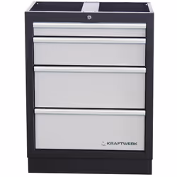 KRAFTWERK 3964-04, Noir, Blanc, 4 étagères, Colonne, Universel, 4 portes(s), Porte coulissante