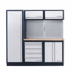 KRAFTWERK 3964A, Noir, Acier inoxydable, Colonne, Rangement des outils, Porte à charnière, 1960 mm, 458 mm