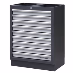 KRAFTWERK 3964-13, Noir, Acier inoxydable, 9 étagères, Colonne, Universel, 680 mm, 458 mm