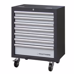 KRAFTWERK 3964-15, Noir, Acier inoxydable, 7 étagères, Colonne, Universel, 646 mm, 458 mm