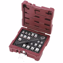 KRAFTWERK 204.801.000, Ensemble de clés à douille, 19 pièce(s), Rouge, Plastique, 3/8", 9,19 mm
