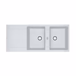 Présentation Dimensions : 1160 x 500 mm Découpe : 1140 x 480 mm Bassins : 2 x 335 x 425 x 205 mm Caisson : 900 mm A encastrer ...