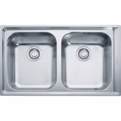 Franke NEX 620, Evier à poser, Rectangulaire, Acier inoxydable, Acier inoxydable, 2 bols, Rectangulaire