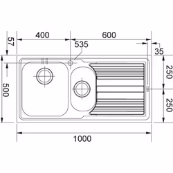 Franke Logica Line LLX 651 Evier à poser Rectangulaire Acier inoxydable - Vue supplémentaire 2