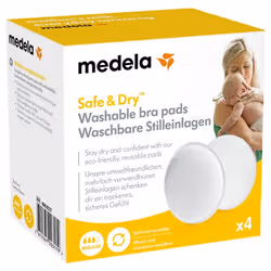 Medela Safe & Dry 4 Coussinets d'Allaitement Lavables
