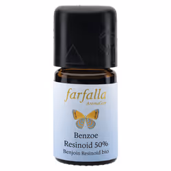 Farfalla Benjoin Resinoid 50 % bio plantes sauvages, huile essentielle, 5 ml, Benjoin, Diffuseurs d'huiles essentielles