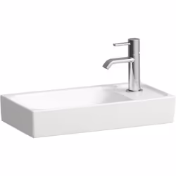 Laufen Meda 1 x lave-mains Détails du produit Mural, encastrable avec plage de robinetterie à droite bassin à gauche, un trou ...
